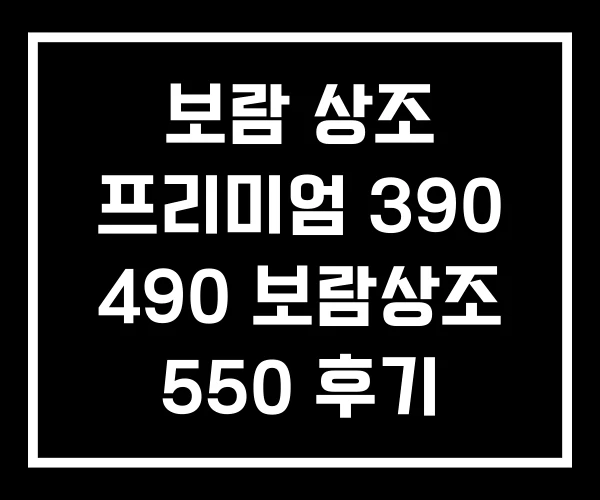 보람 상조 프리미엄 390 490 보람상조 550 후기