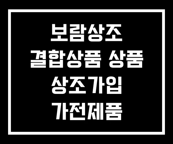 보람상조 결합상품 상품 상조가입 가전제품
