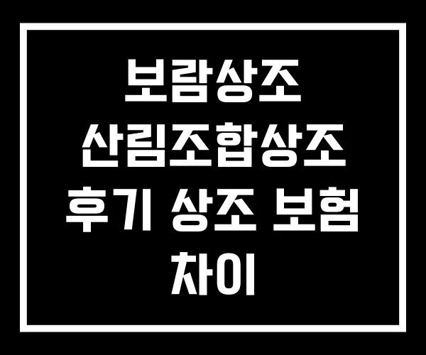 보람상조 산림조합상조 후기 상조 보험 차이 보람상조 산림조합상조 후기 상조 보험 차이