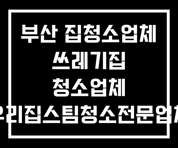 부산 집청소업체 쓰레기집 청소업체 우리집스팀청소전문업체