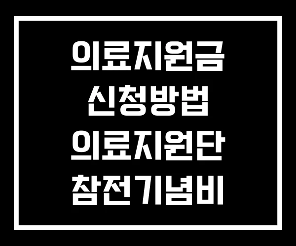 의료지원금 신청방법 의료지원단 참전기념비 의료지원사업