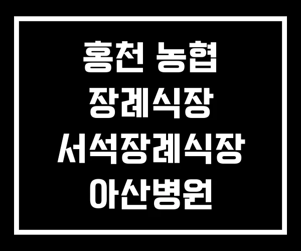 홍천 농협 장례식장 서석장례식장 아산병원